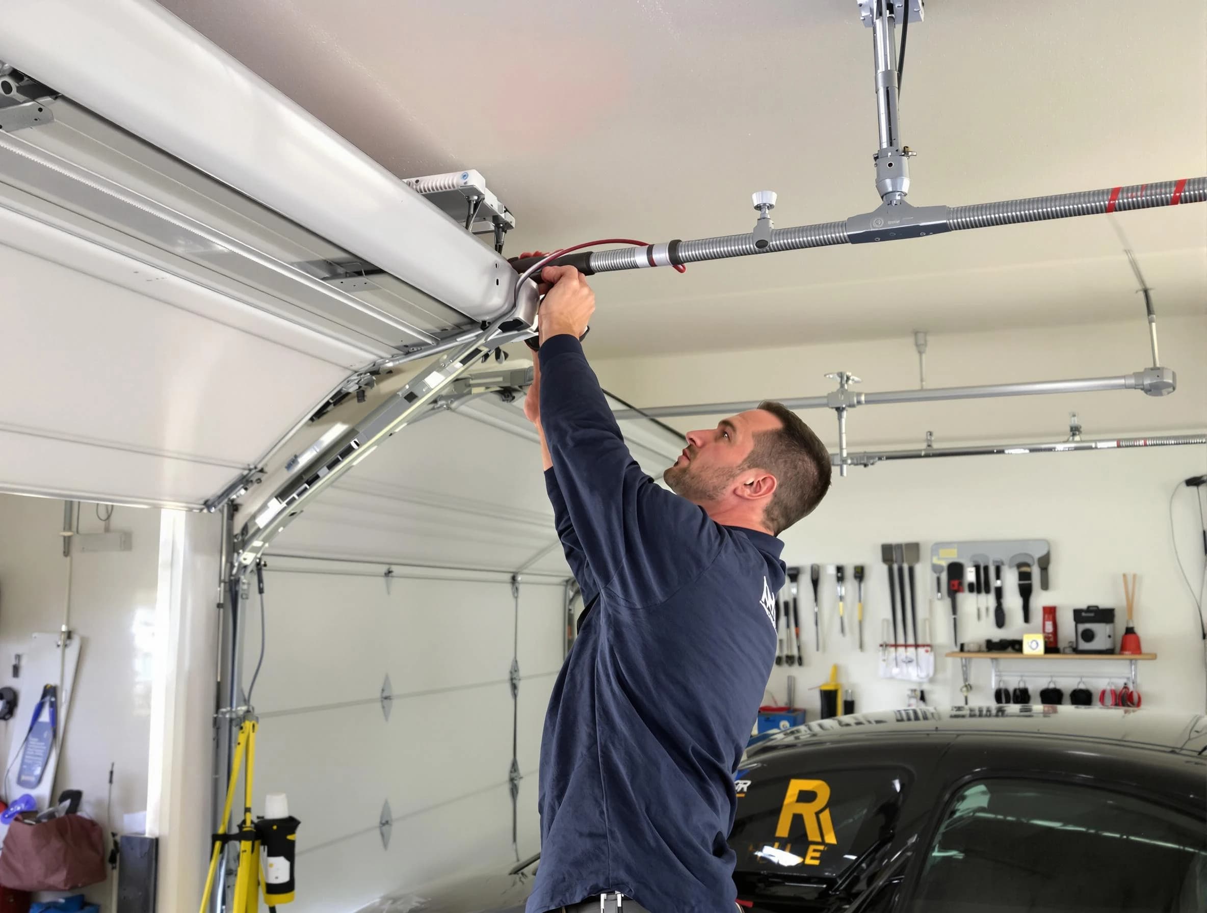 Mechanicsville Garage Door Repair technician performing garage door cable repair in Mechanicsville