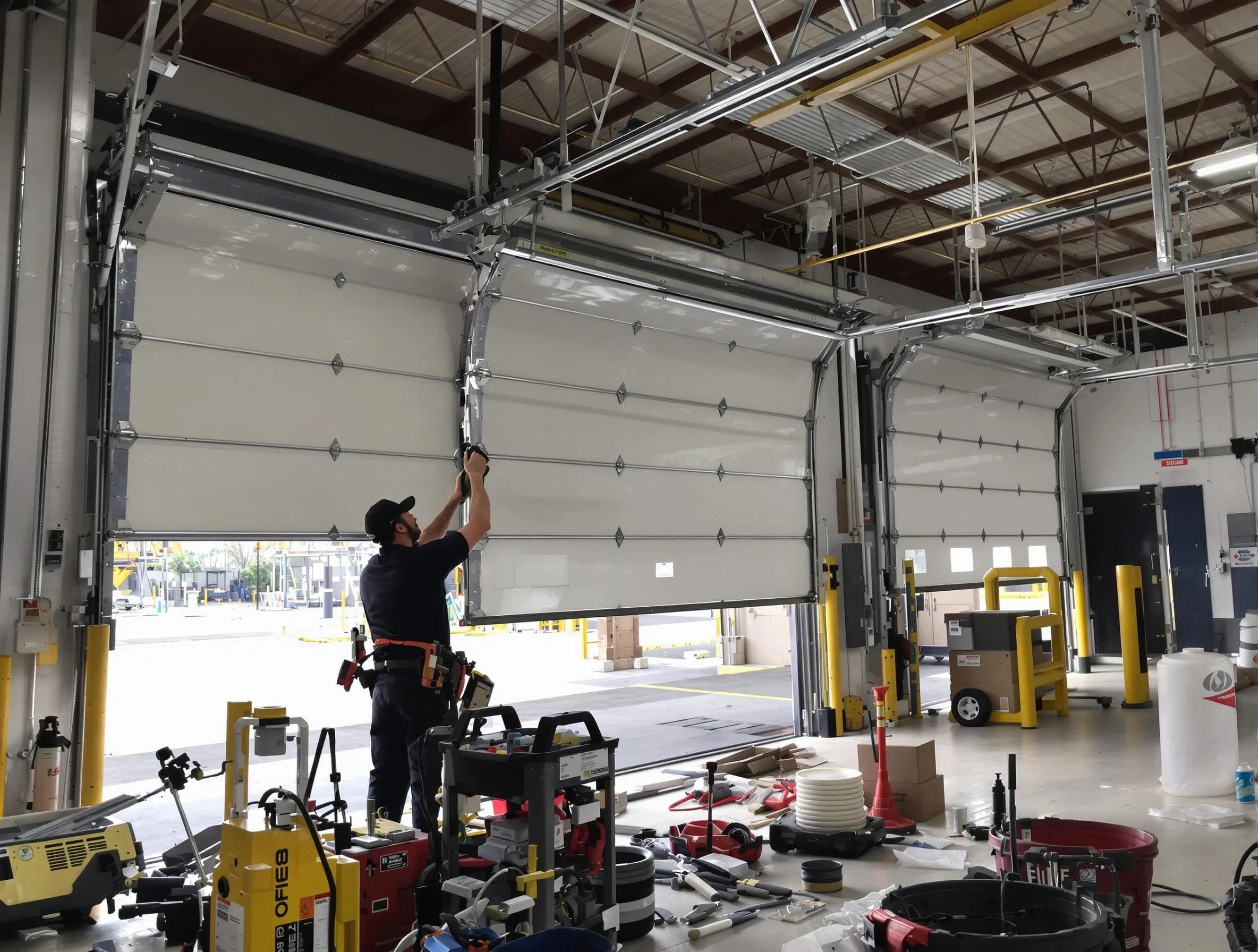 Mechanicsville Garage Door Repair technician performing commercial garage door repair in Mechanicsville