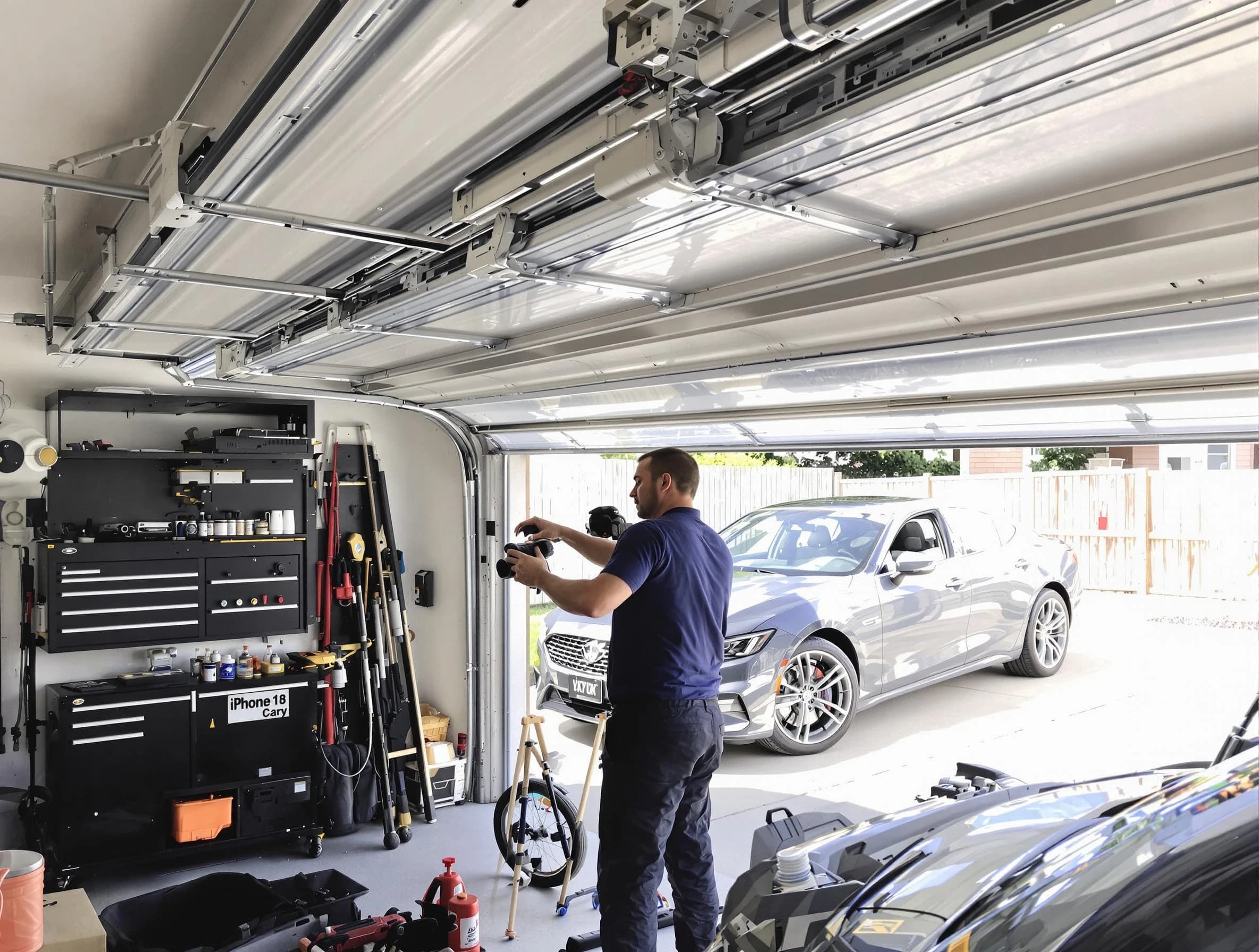 Mechanicsville Garage Door Repair technician fixing noisy garage door in Mechanicsville