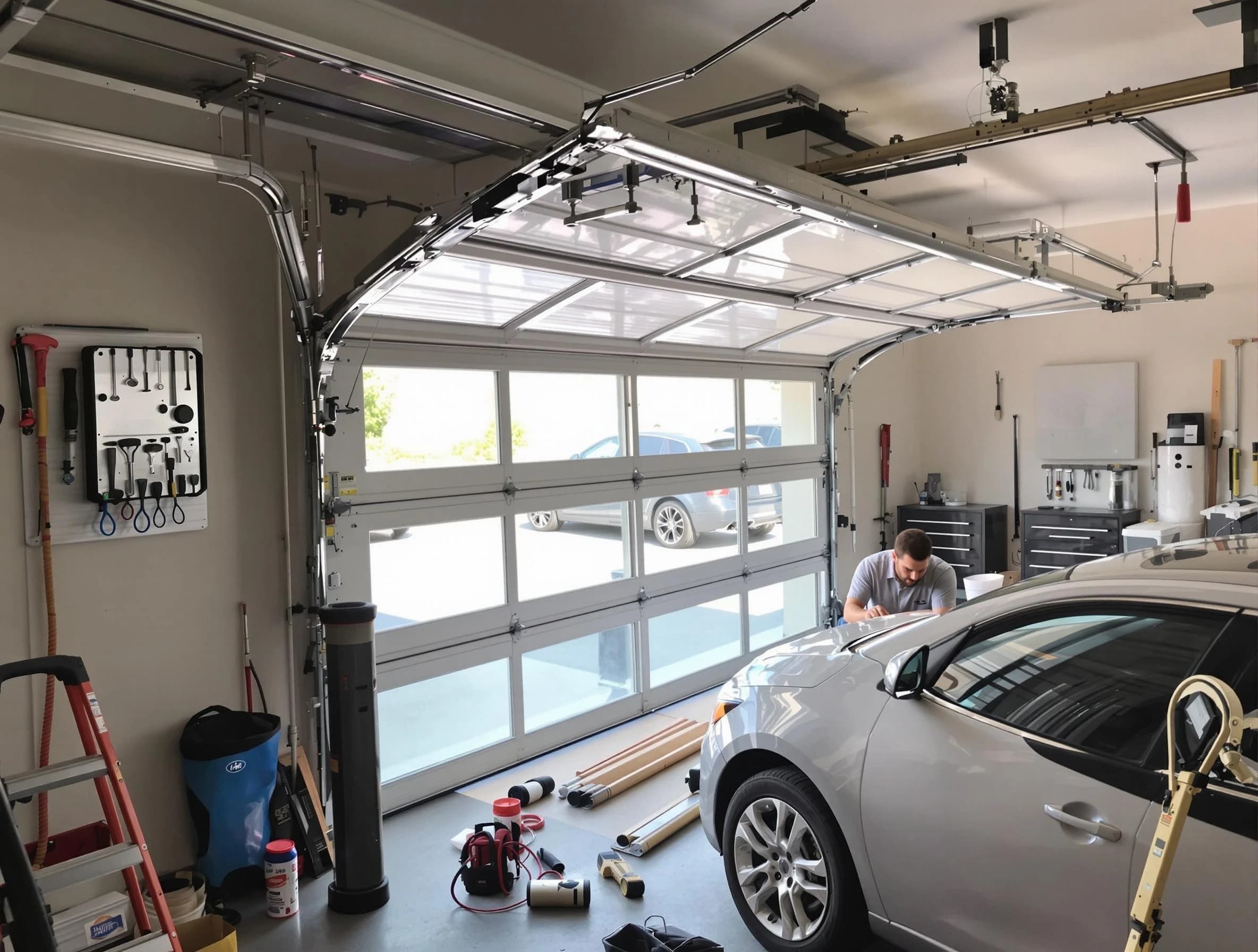 Garage door noise reduction service by Mechanicsville Garage Door Repair in Mechanicsville