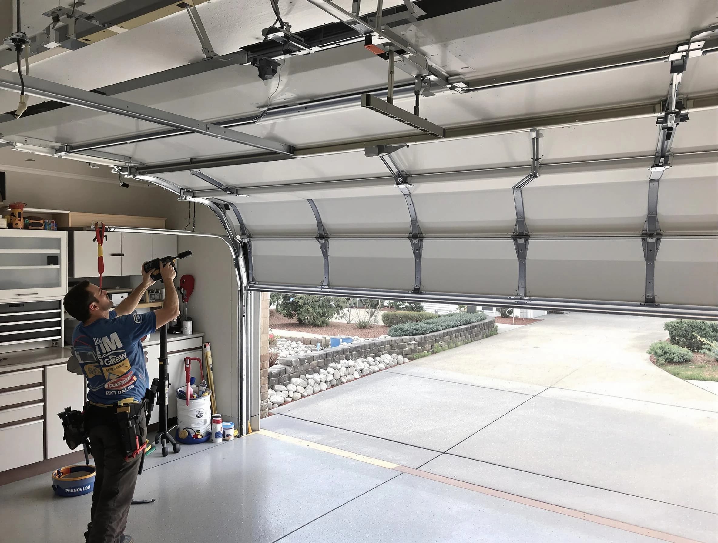 Garage door track repair service by Mechanicsville Garage Door Repair in Mechanicsville