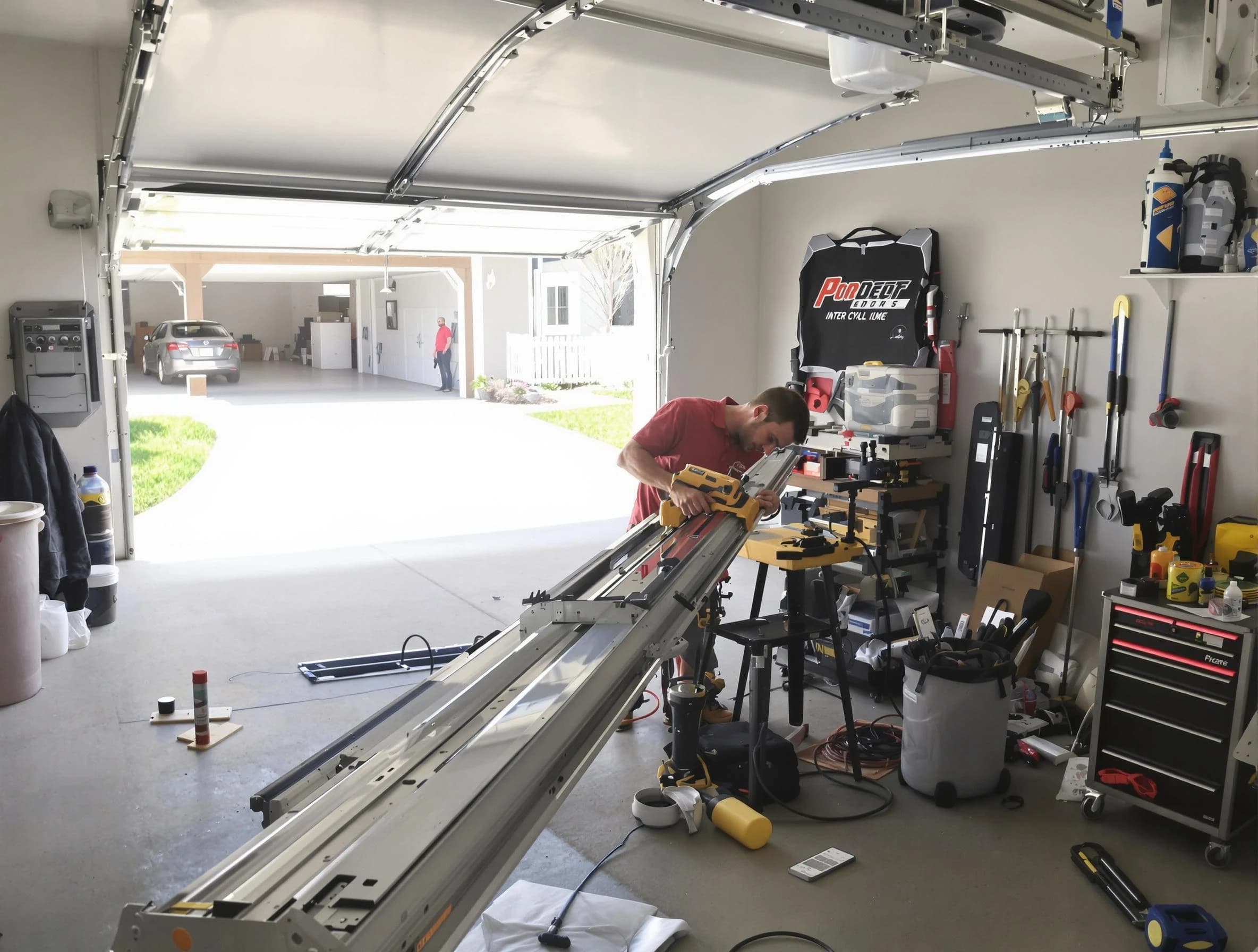 Mechanicsville Garage Door Repair expert performing track repair in Mechanicsville