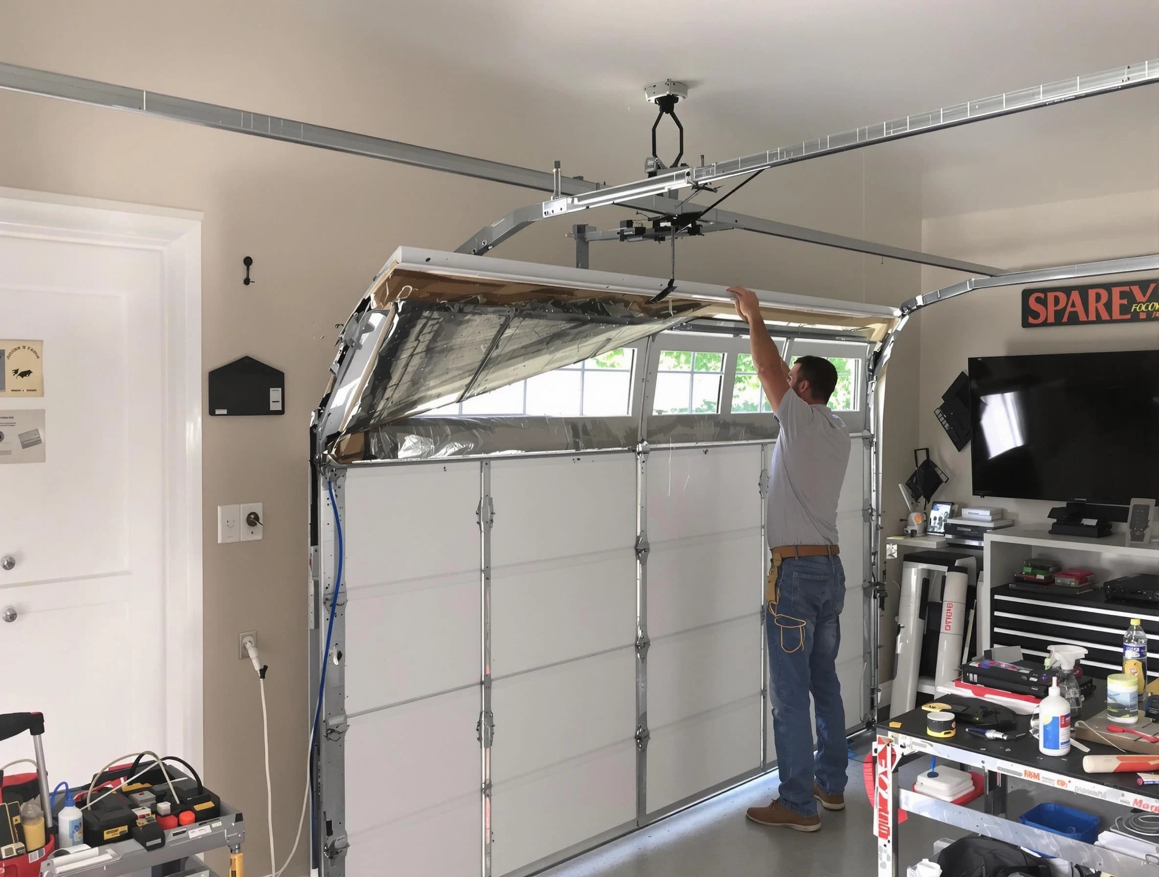 Garage door section replacement by Mechanicsville Garage Door Repair in Mechanicsville
