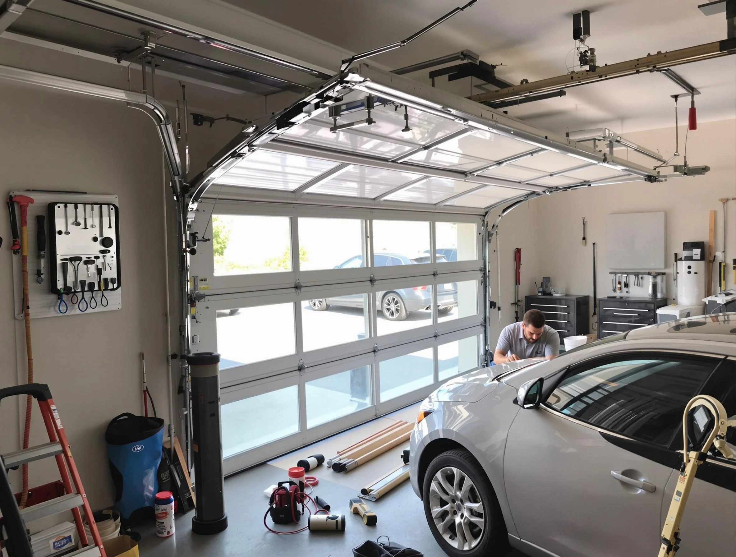 Garage door noise reduction service by Mechanicsville Garage Door Repair in Mechanicsville