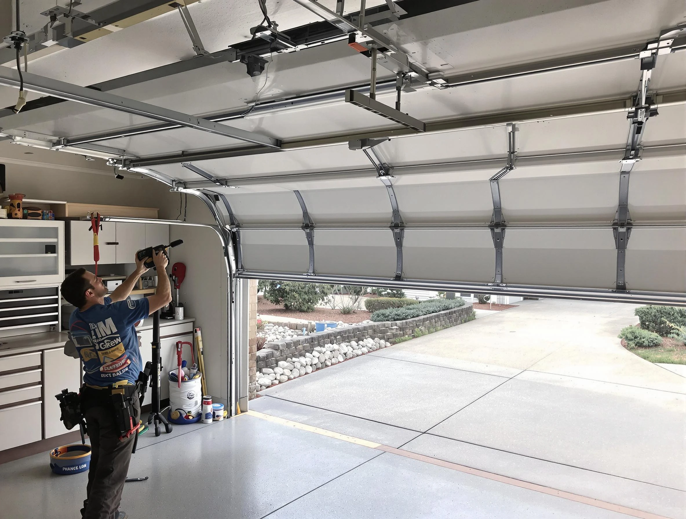 Garage door track repair service by Mechanicsville Garage Door Repair in Mechanicsville